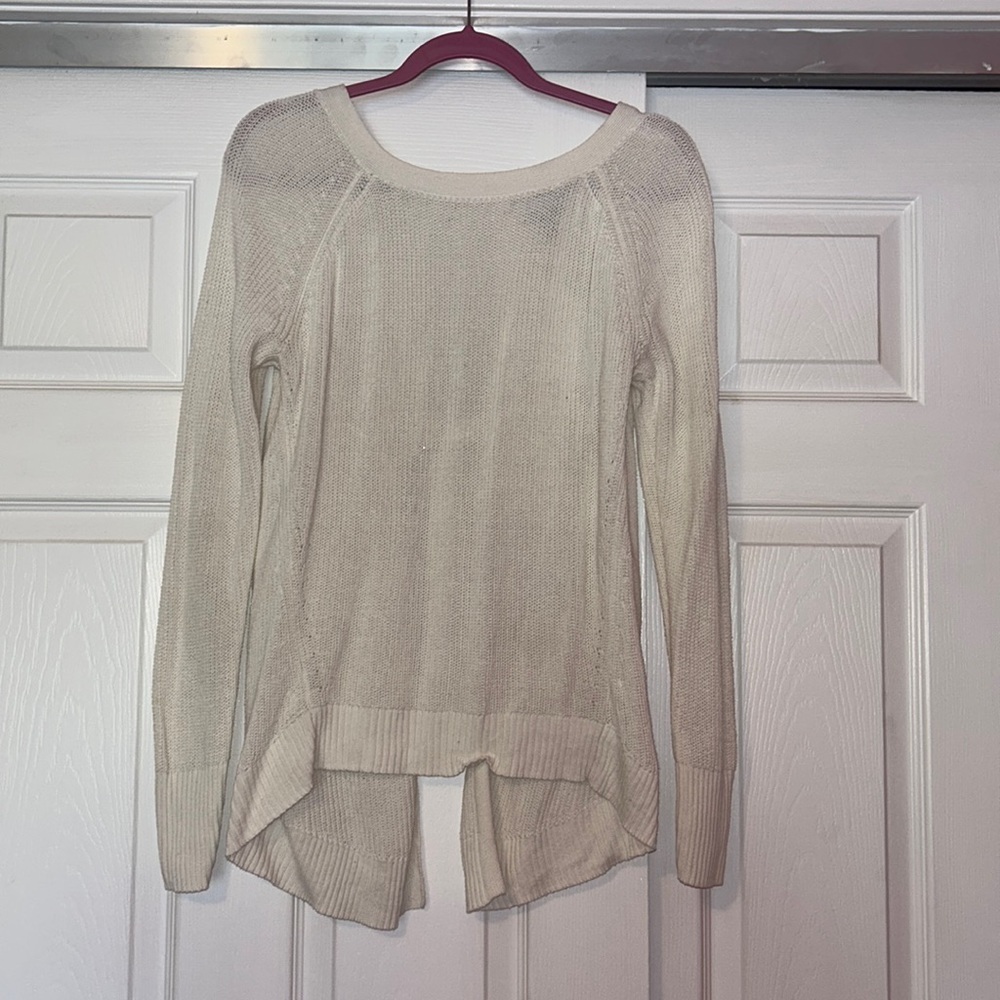 Cream open back sweater